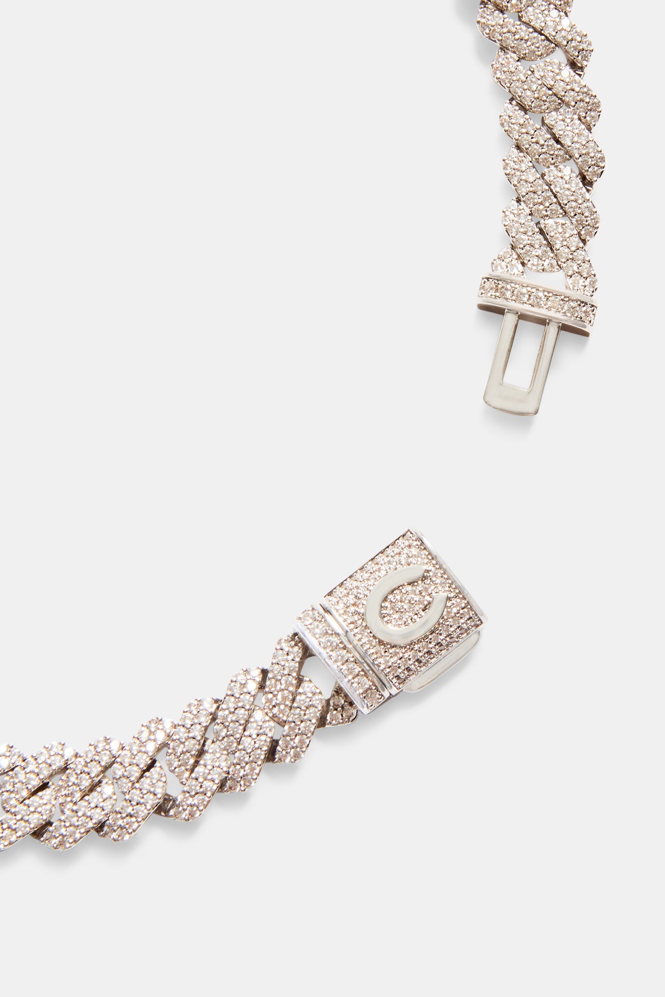 10 mm kubanische Kette mit vereisten Zinken für Damen 