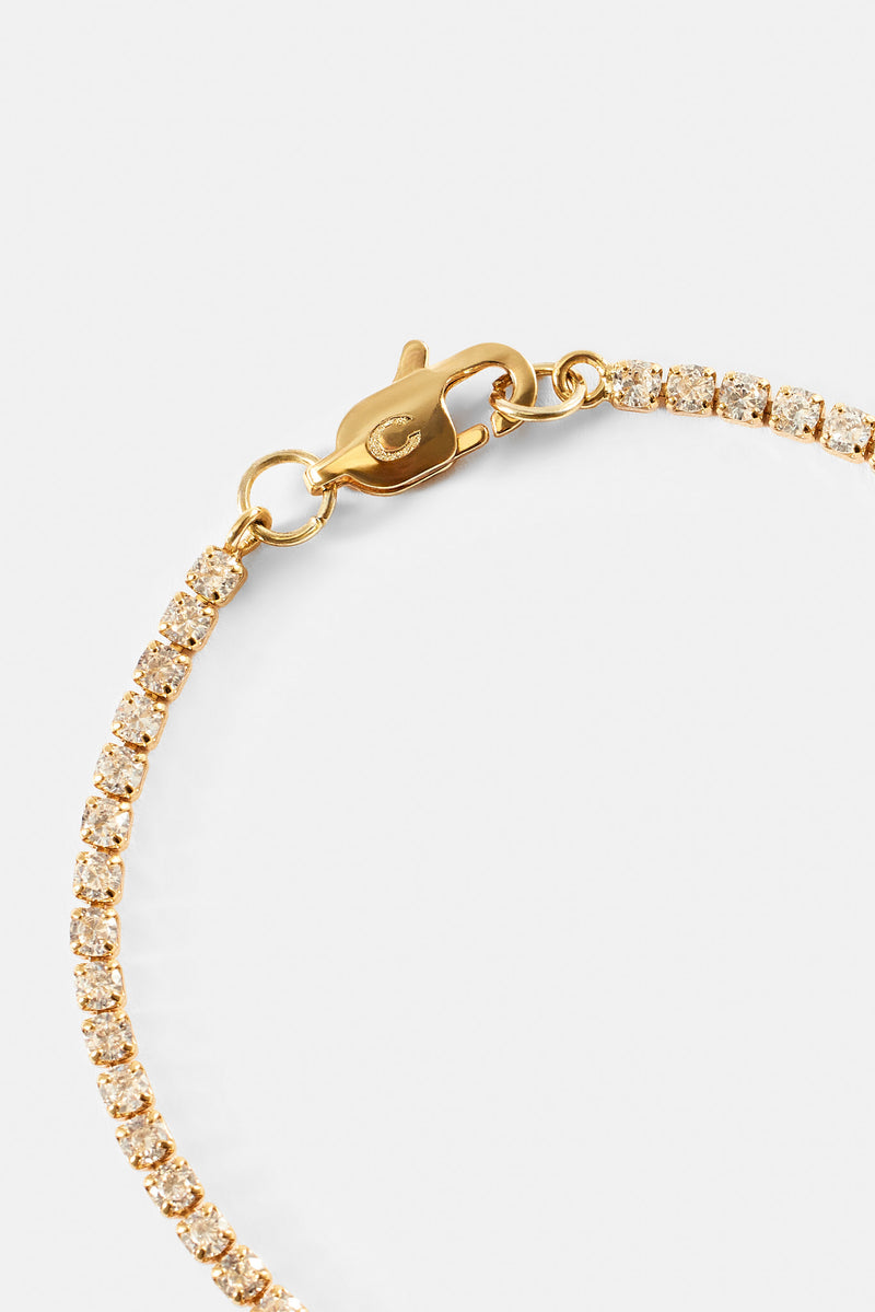 Mikro-Tennisarmband für Damen – Gold – 2,5 mm