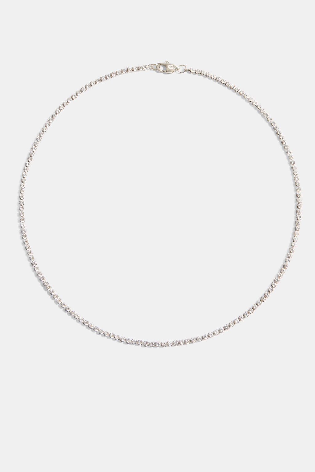 Micro tennis chain white gold Clearance