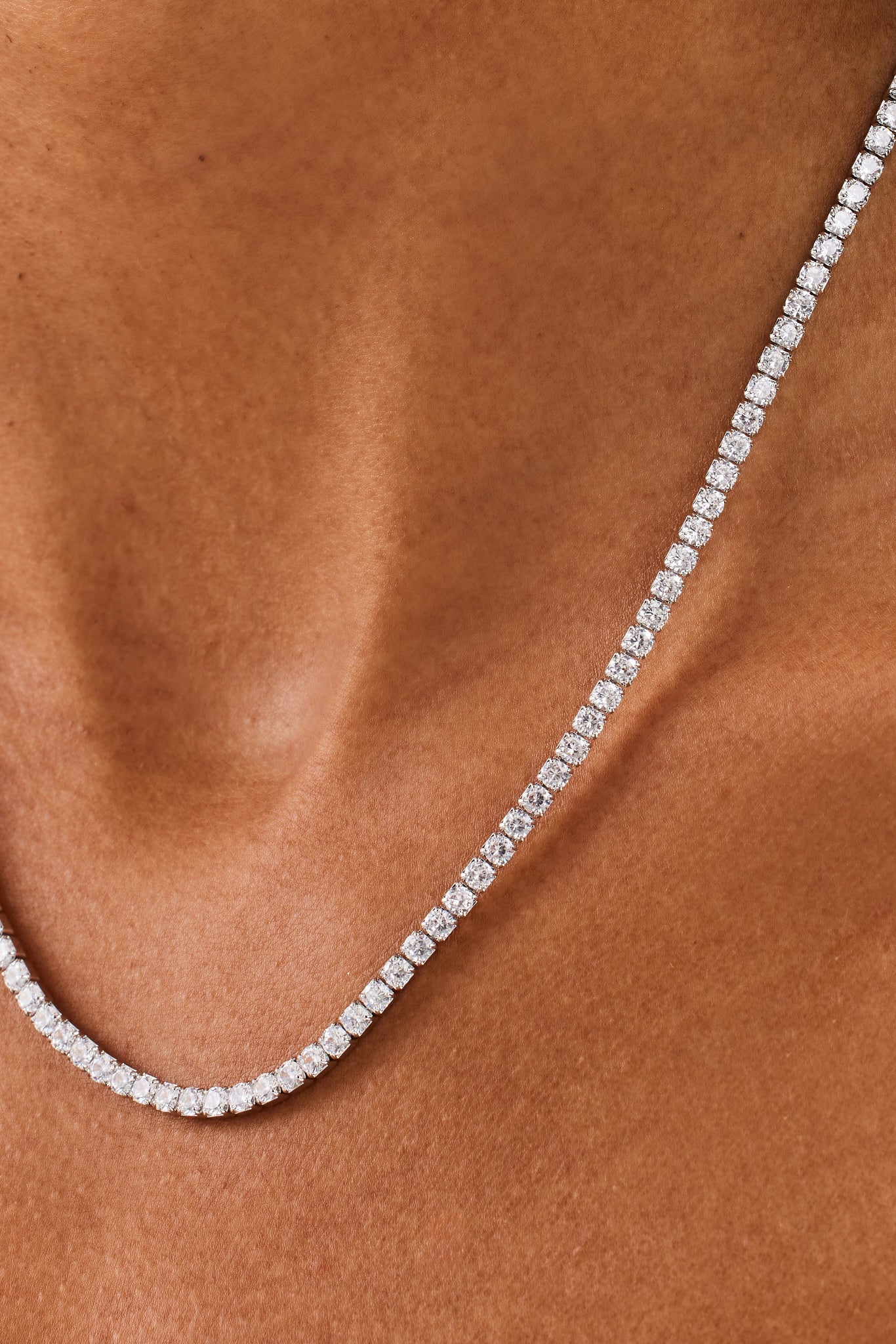 Womens 2.5mm Micro Tennis Chain - White Gold | Womens Chains