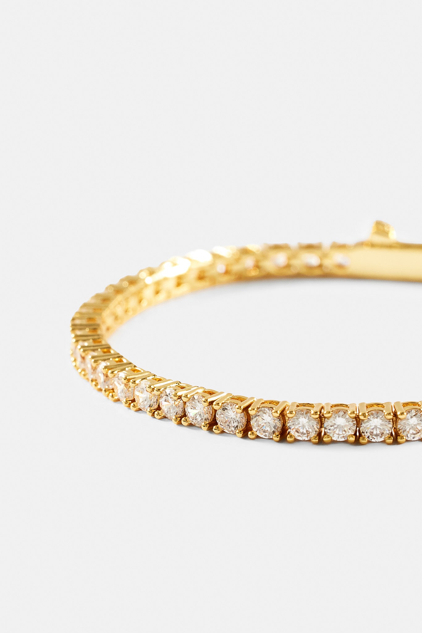 Womens 3mm Tennis Bracelet - Gold