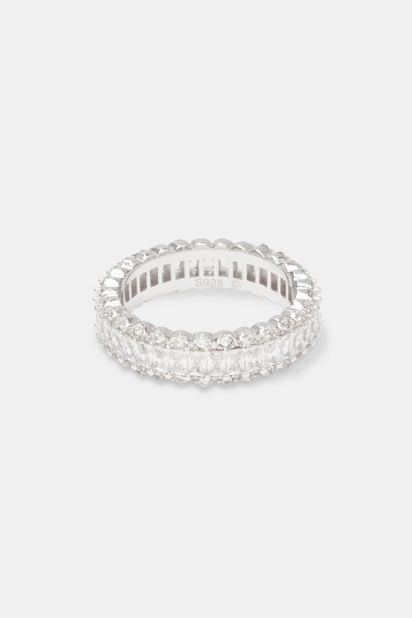 Iced Baguette Band Ring