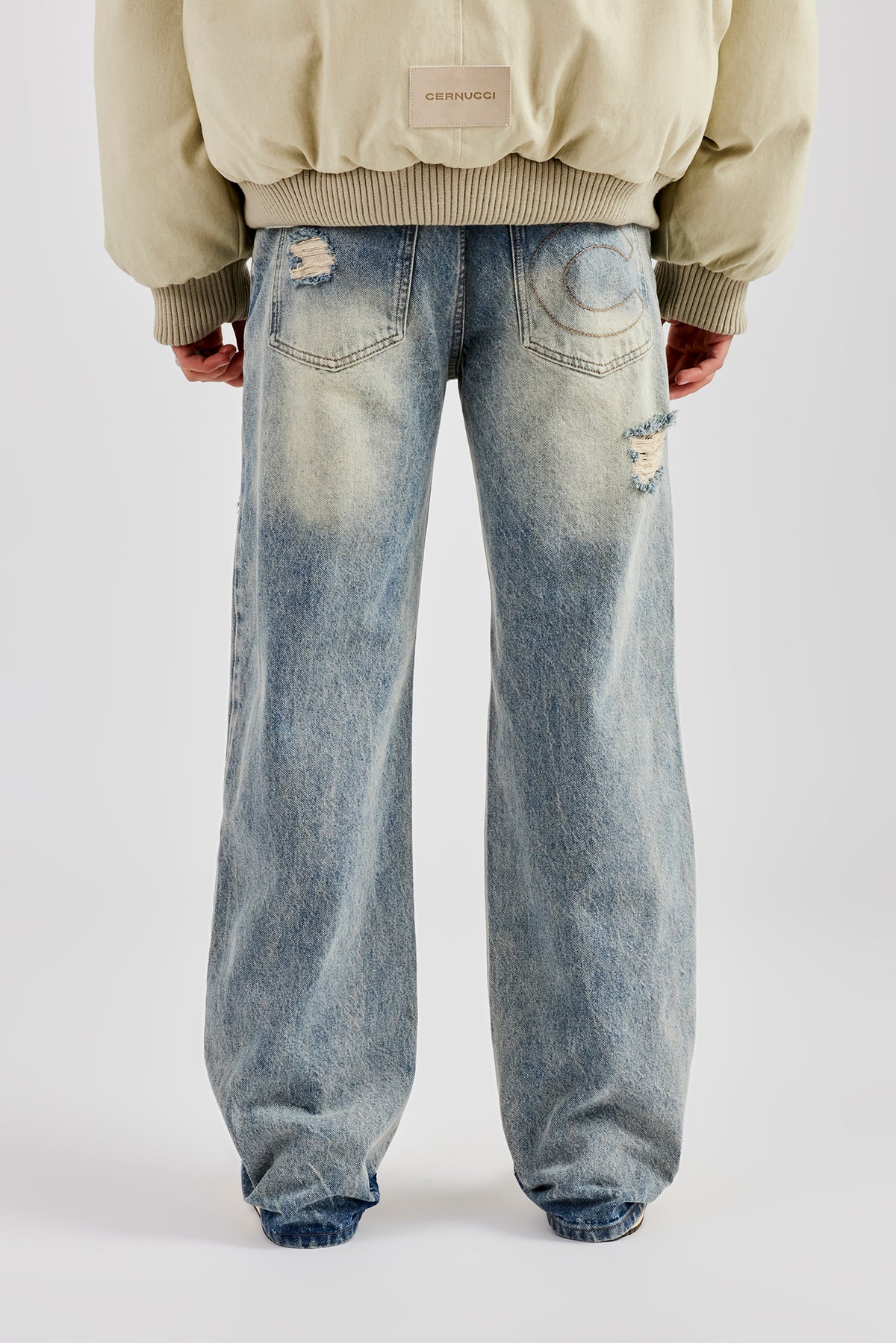 Washed Distressed Relaxed Jean Antique Wash Mens Denim Shop