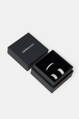 Moissanit-Ring &amp; Huggie-Geschenkset – Weiß