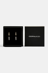 Iced Thin Huggie Earrings Set - 12mm
