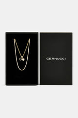 2.5mm Micro Tennis Chain & 10mm Iced Mother Of Pearl Double Motif Necklace