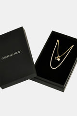 2.5mm Micro Tennis Chain & 10mm Iced Mother Of Pearl Double Motif Necklace