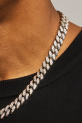 Iced Out Cuban Bracelet & Chain - 12mm - White