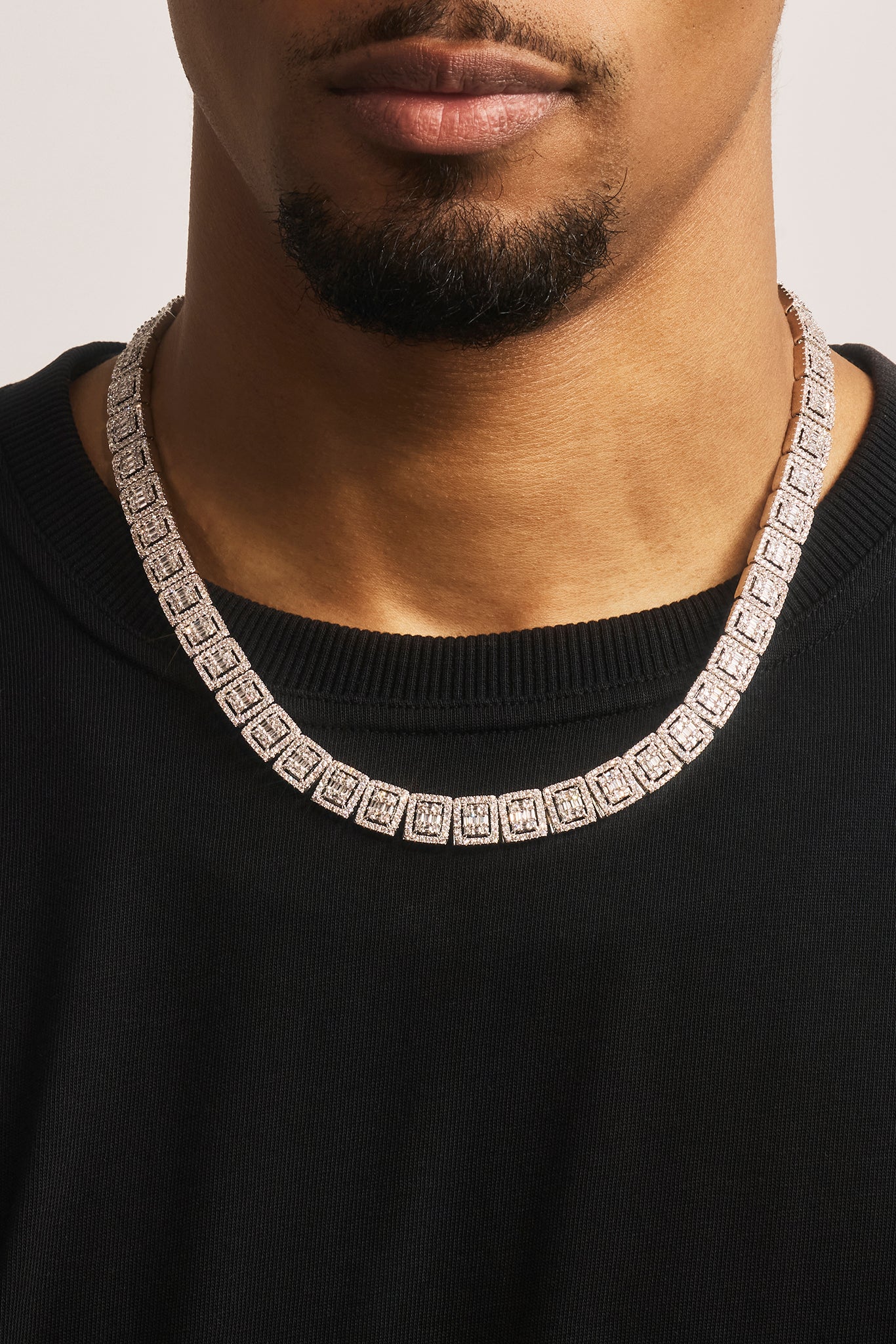 アクセサリー Glitter Clustered Tennis Chain Necklace 12mm Clustered Tennis Chain – Cernucci