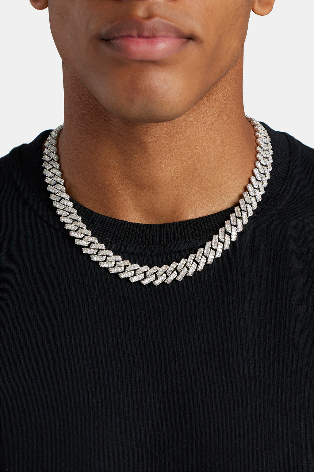 Baguette Prong Cuban Chain 14mm