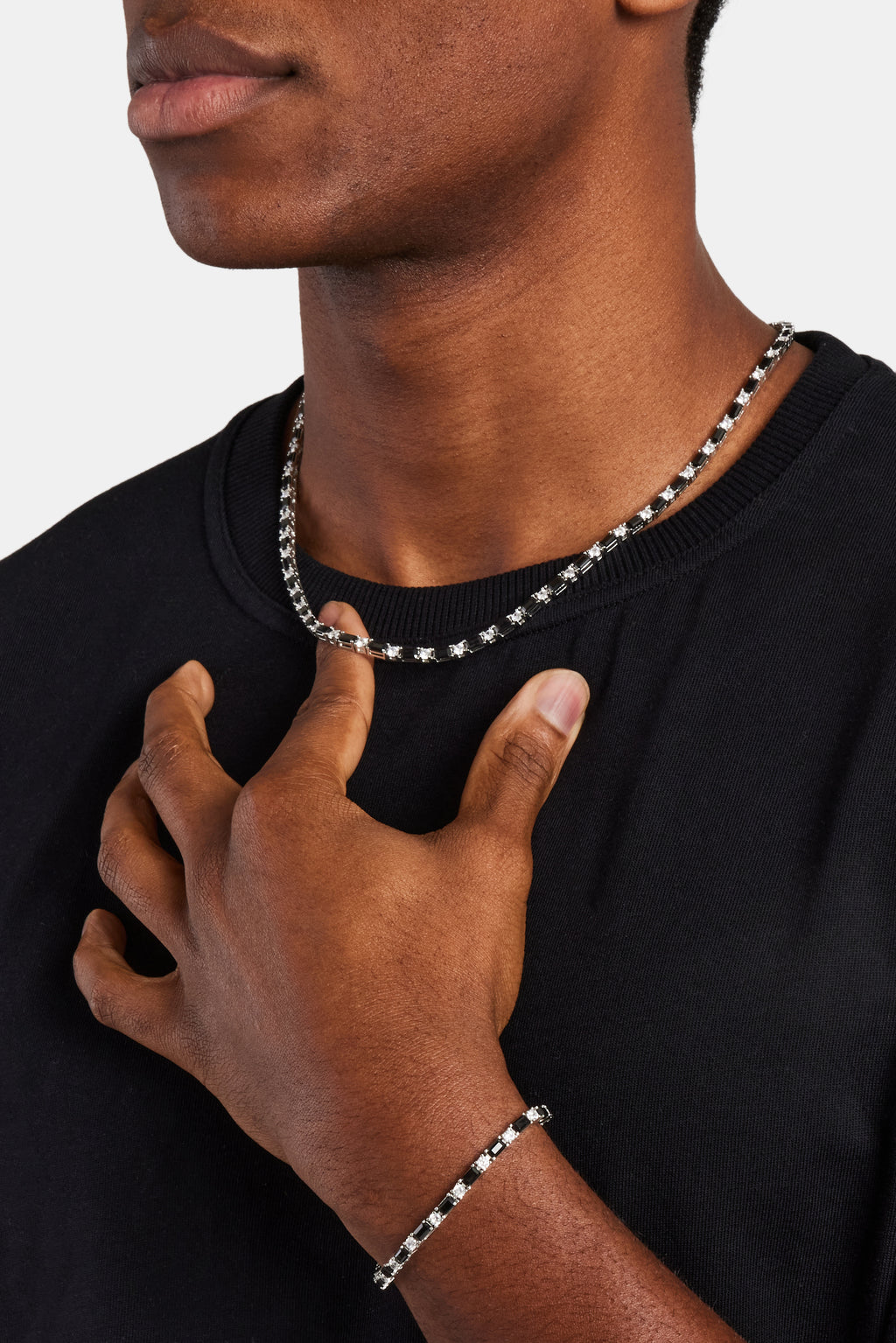 Ys Chain 2mm Black And White Tennis Chain | Mens Chains | Shop Tennis Chains at ...