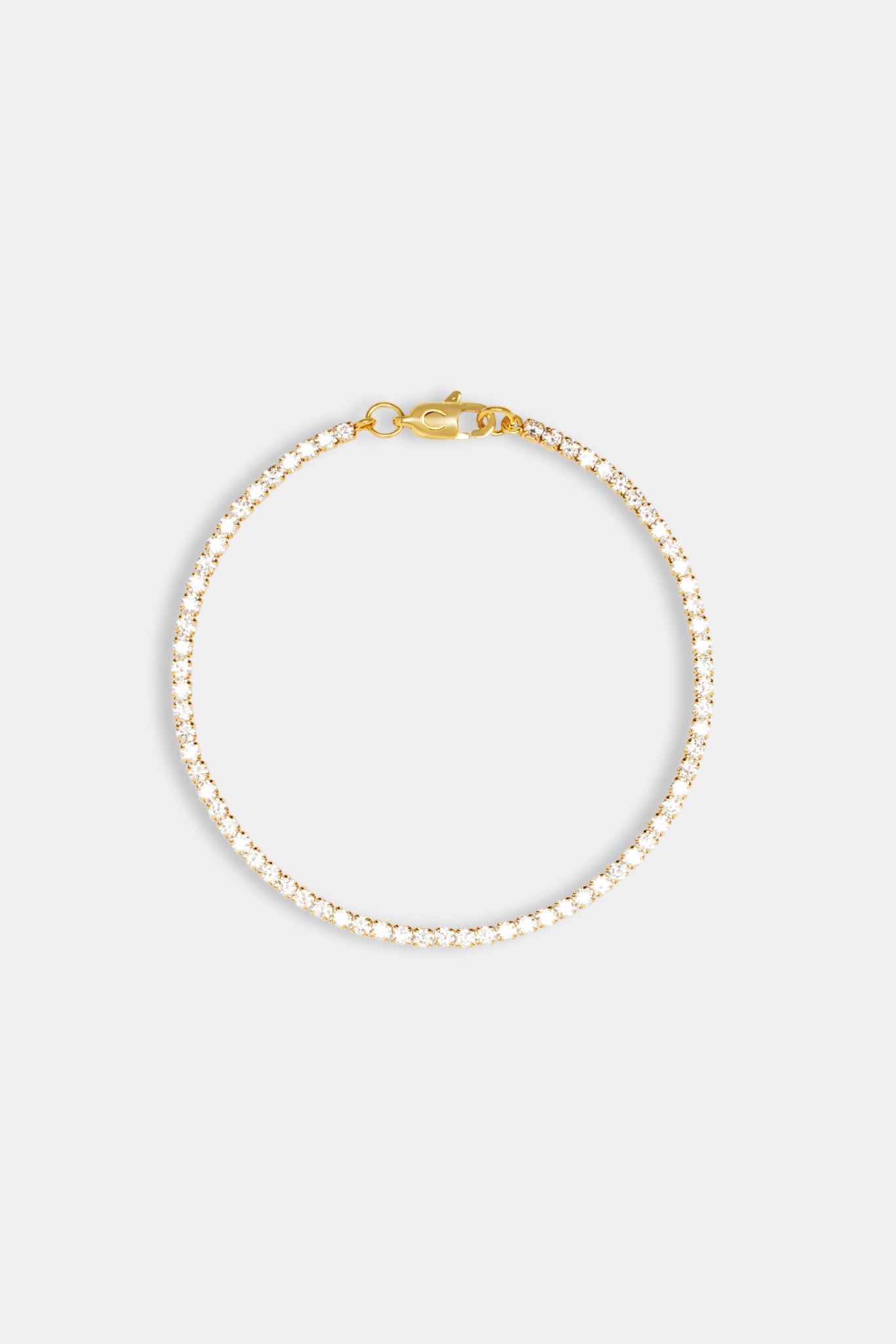 Womens Micro Tennis Bracelet - Gold - 2.5mm