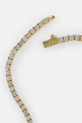 Womens 3mm Gold Plated Tennis Chain