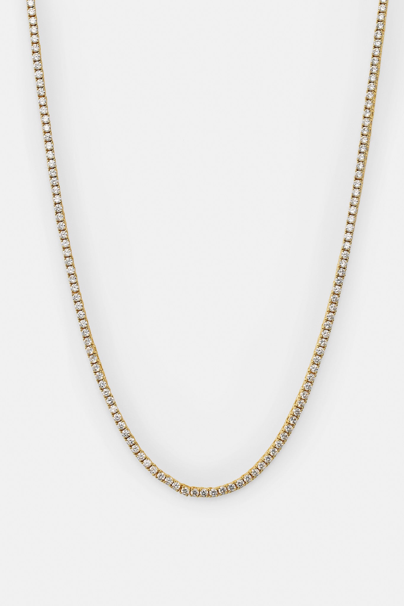 Womens 3mm Gold Plated Tennis Chain