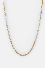 Womens 3mm Gold Plated Tennis Chain