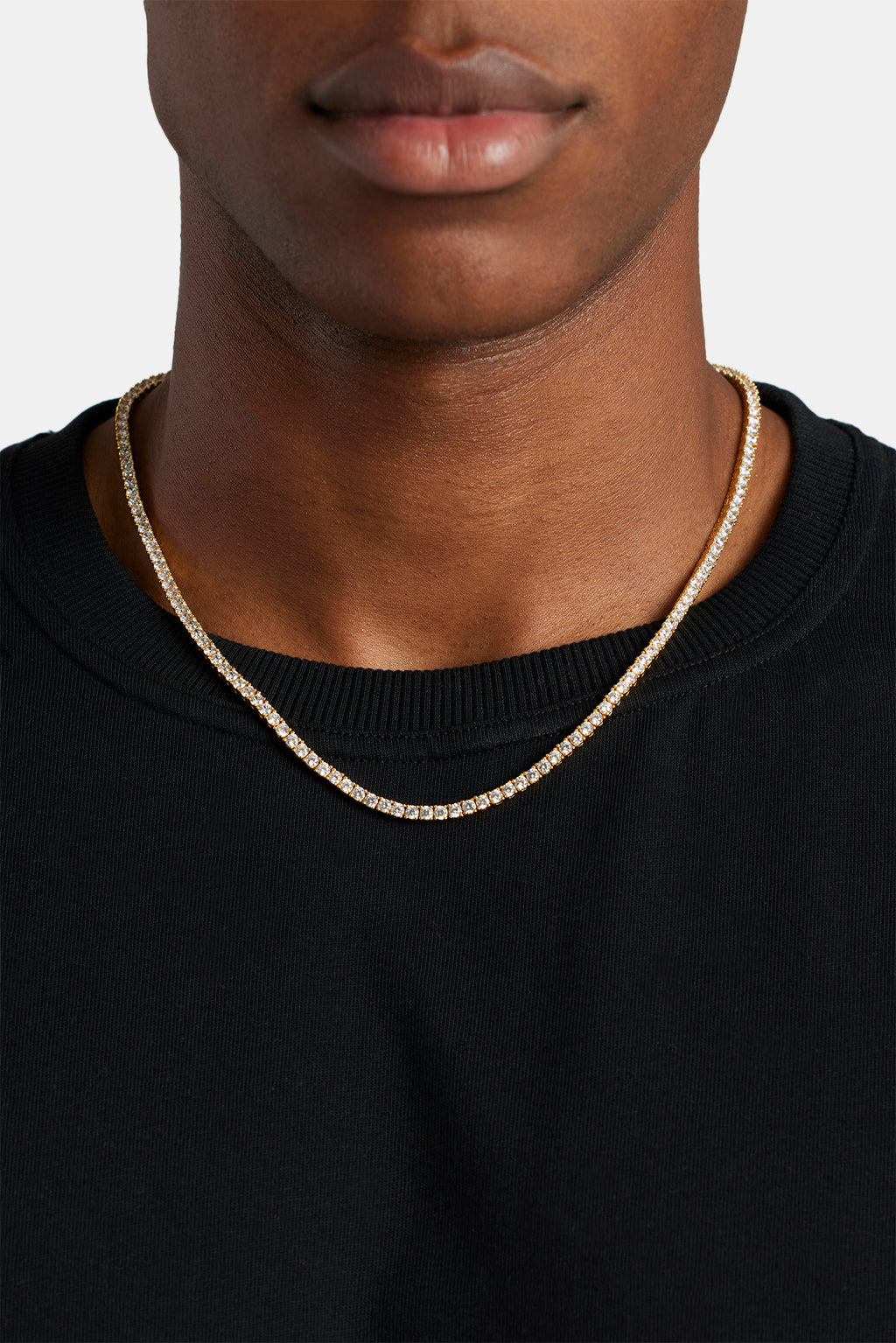 Huge 28 Ct Men's Natural Diamond Tennis Necklace 14K White Gold 22
