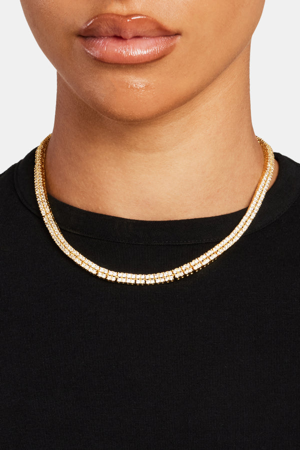 5mm Gold Plated Double Row Tennis Chain