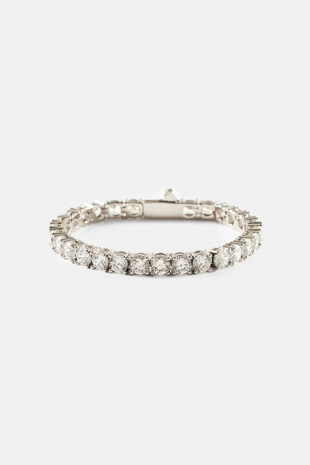 Womens Tennis Chain & Tennis Bracelet Set - 5mm - White