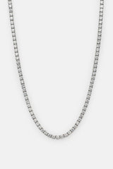 Womens Tennis Chain & Tennis Bracelet Set - 5mm - White