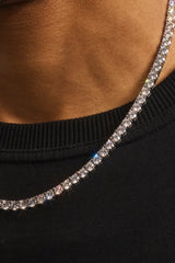 5 mm Tenniskette und Armband – Weiß