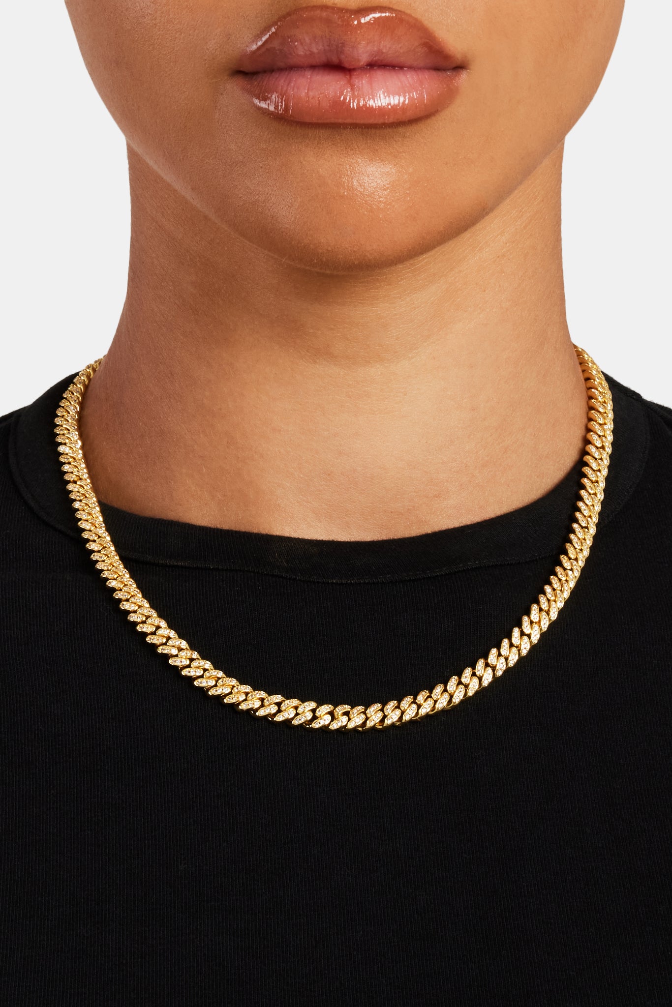 Ys Chain 6mm Gold Plated Iced Cuban Chain | Womens Chains | Shop Cuban Chains at ...