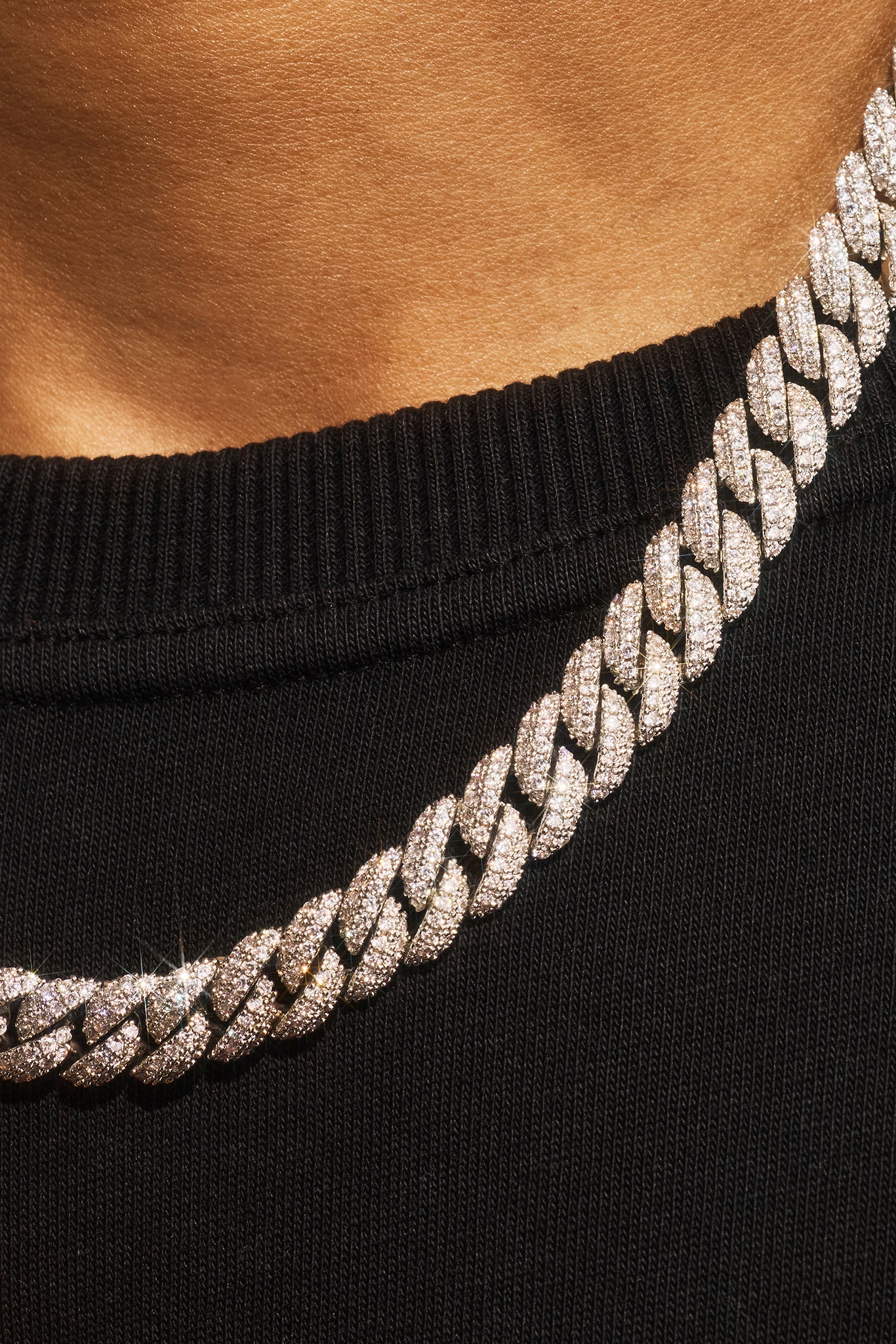 Iced Out Cuban Bracelet & Chain - 8mm - White