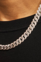 Iced Out Cuban Bracelet & Chain - 8mm - White