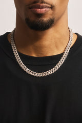 8 mm Iced Cuban Gliederkette – Weiß