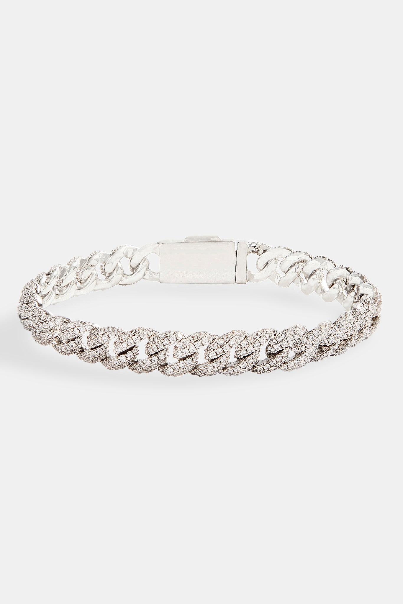 Iced Cuban Bracelet - 8mm - White