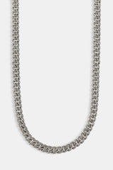 Iced Cuban Chain & Bracelet Set - 8mm - White