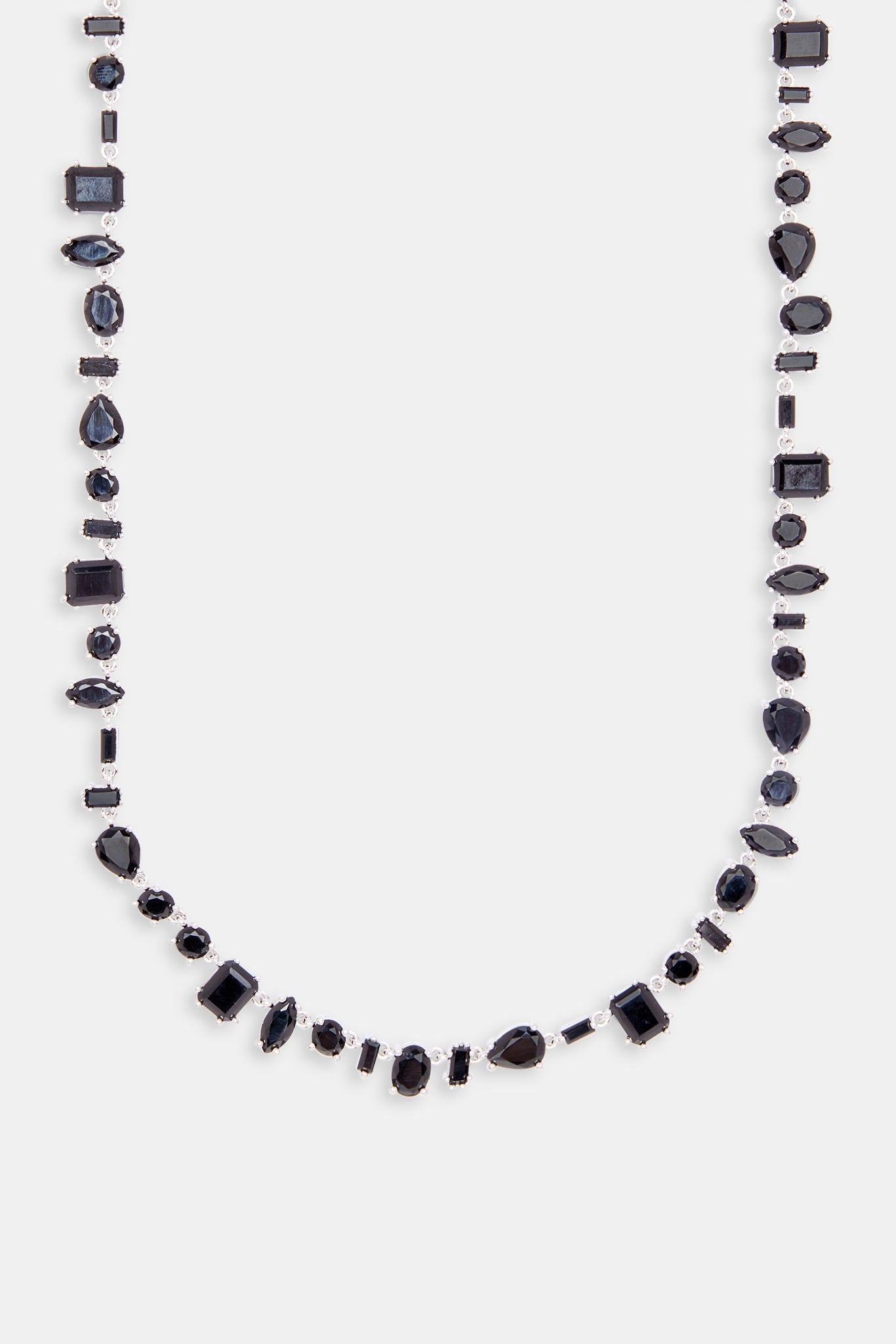 10 mm Tenniskette mit eisschwarzen Zirkoniasteinen in gemischter Form