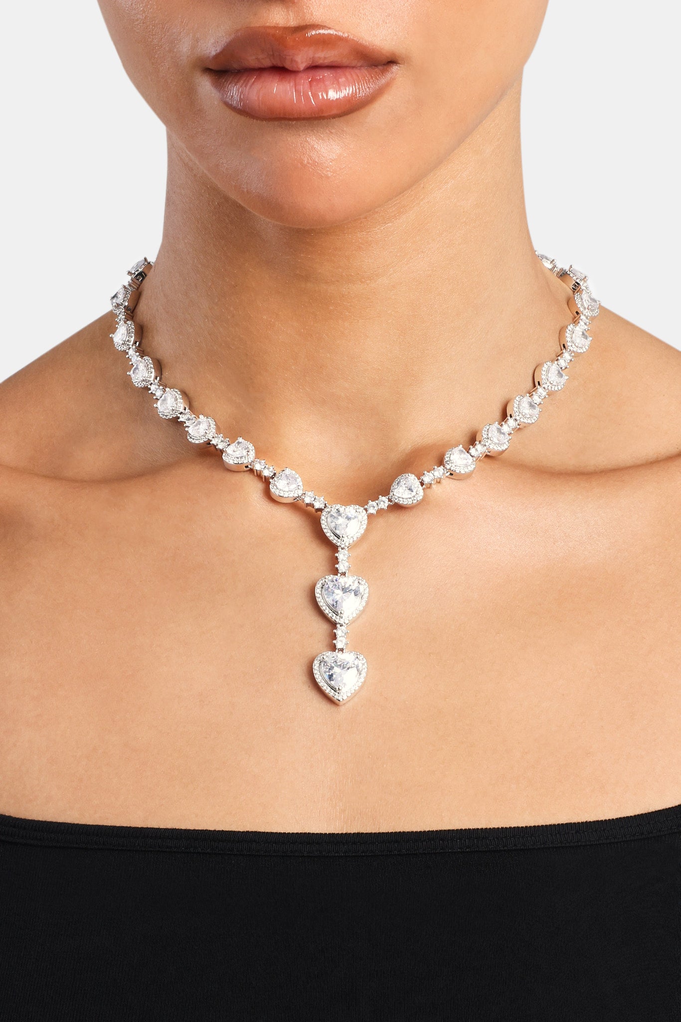 Heart Drop Chain - White - 10mm