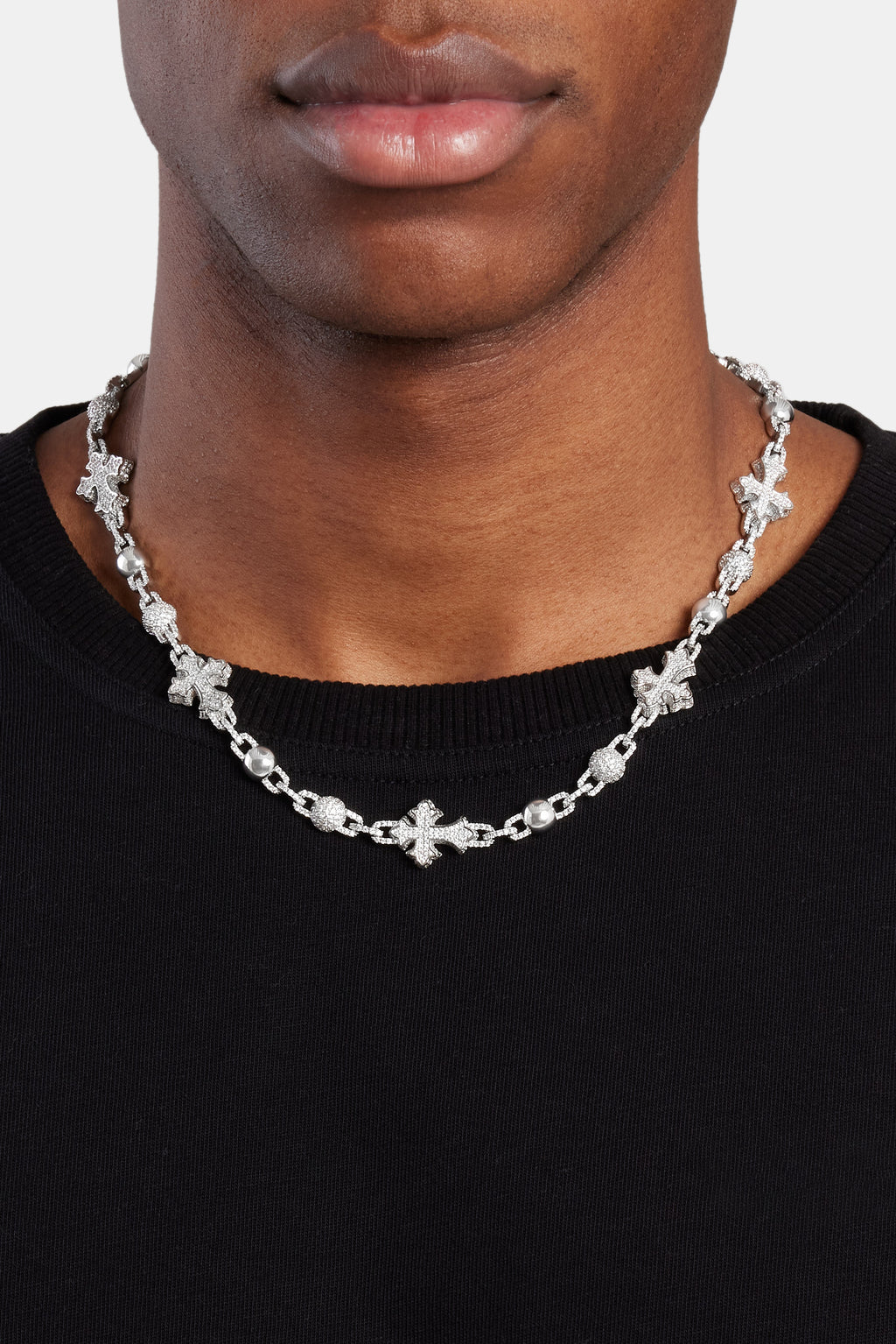 Ys Chain Iced Cross Ball Chain | Mens Chains | Shop Tennis Chains at CERNUCCI ...