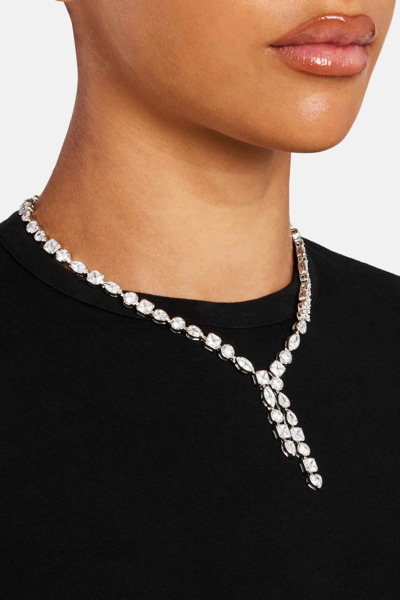 Single Drop Chain 5mm Iced Mixed Shape Drop Tennis Chain | Womens Chains | Shop Drop ...