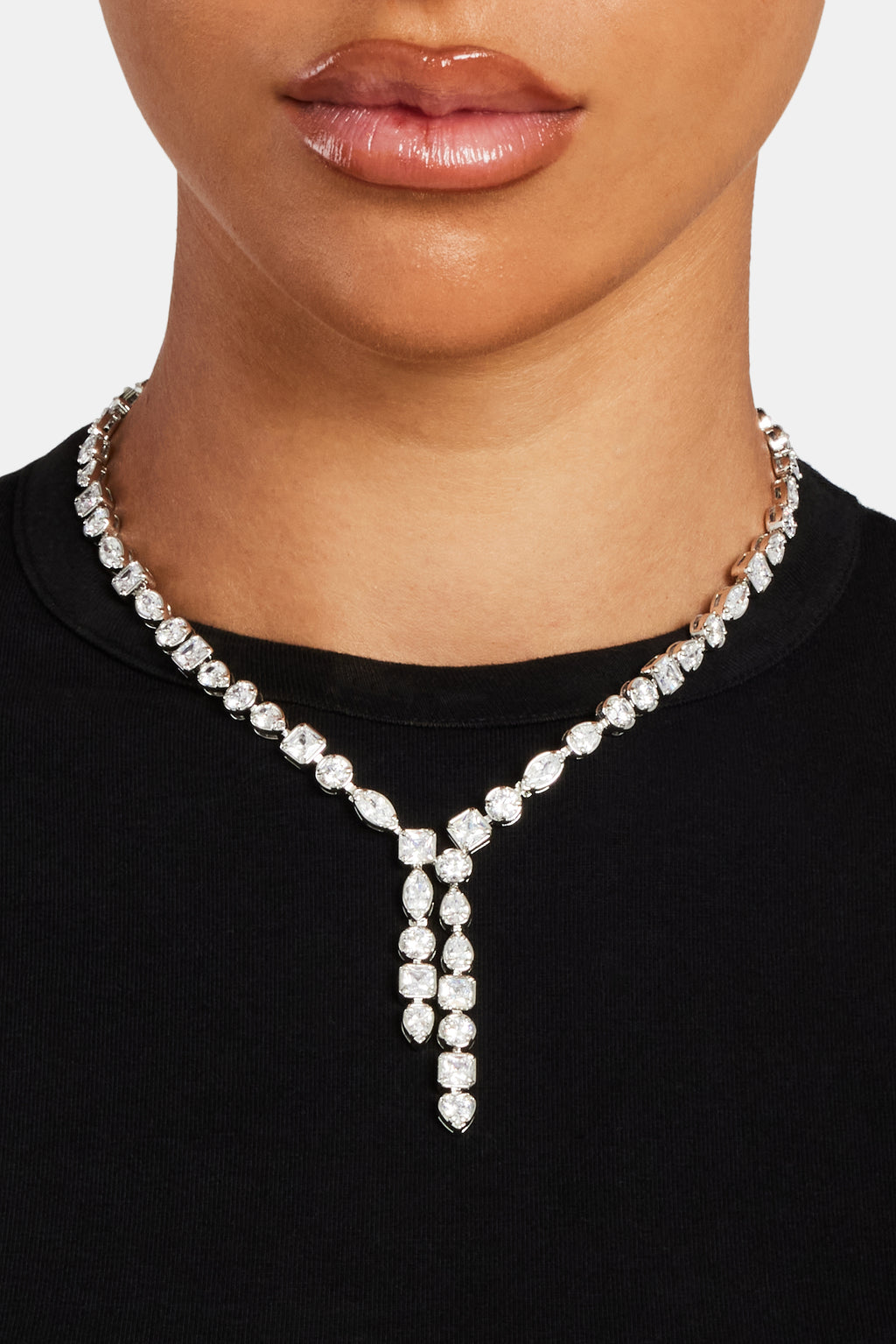 Single Drop Chain 5mm Iced Mixed Shape Drop Tennis Chain | Womens Chains | Shop Drop ...