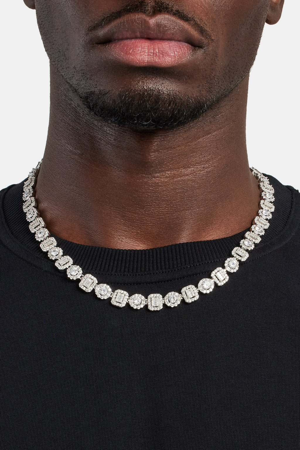 Ys Chain Round & Square Baguette Cluster Chain | Mens Chains | Shop Tennis ...