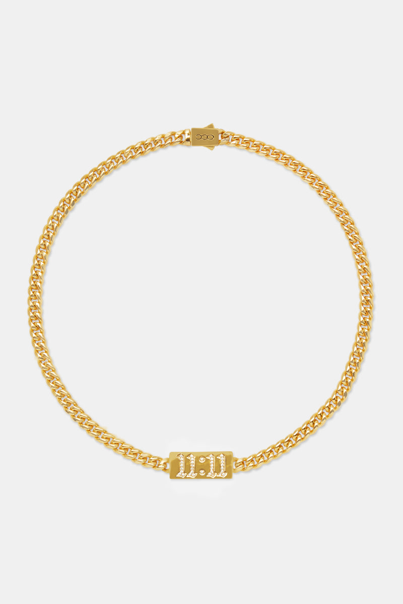 Iced 11:11 Kubanische Kette - Gold