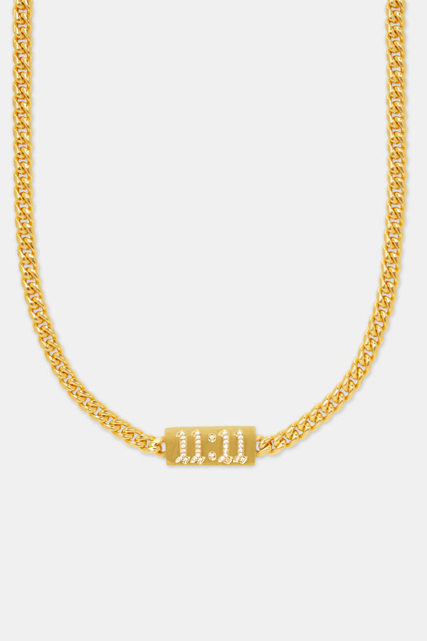 Iced 11:11 Kubanische Kette - Gold
