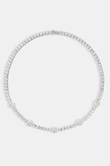 Iced Happy Face Tenniskette - Weiß 5mm