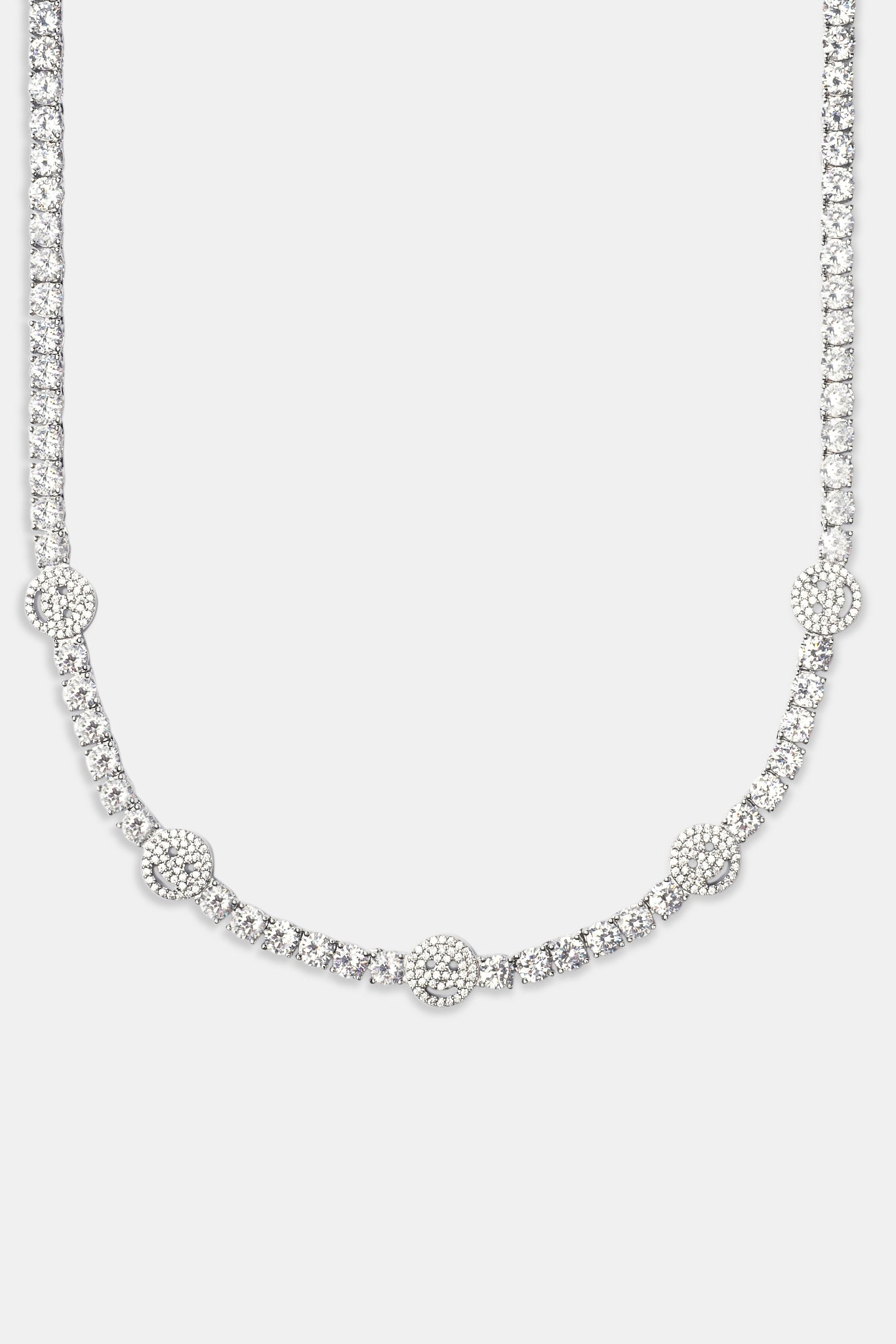 Iced Happy Face Tenniskette - Weiß 5mm