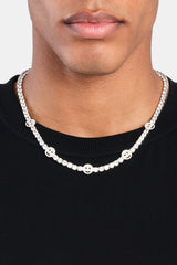 Iced Happy Face Tenniskette - Weiß 5mm