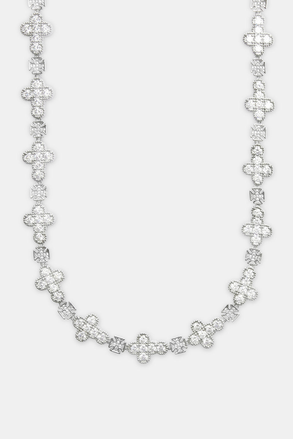 Iced Rounded Cross Chain White Mens Chains Shop Motif Chains at Cernucci