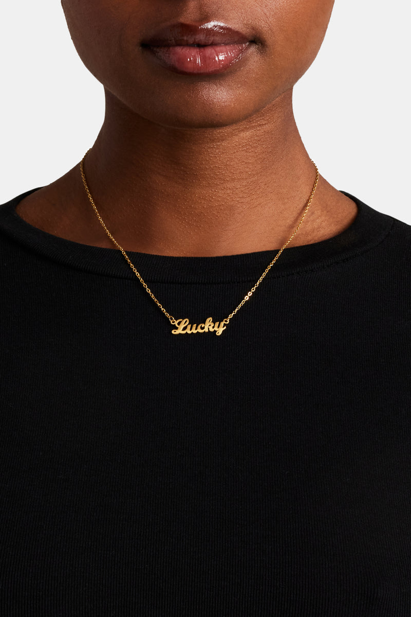 Gold Plated Polished Lucky Necklace