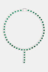 Iced Green CZ Cluster Drop Halskette