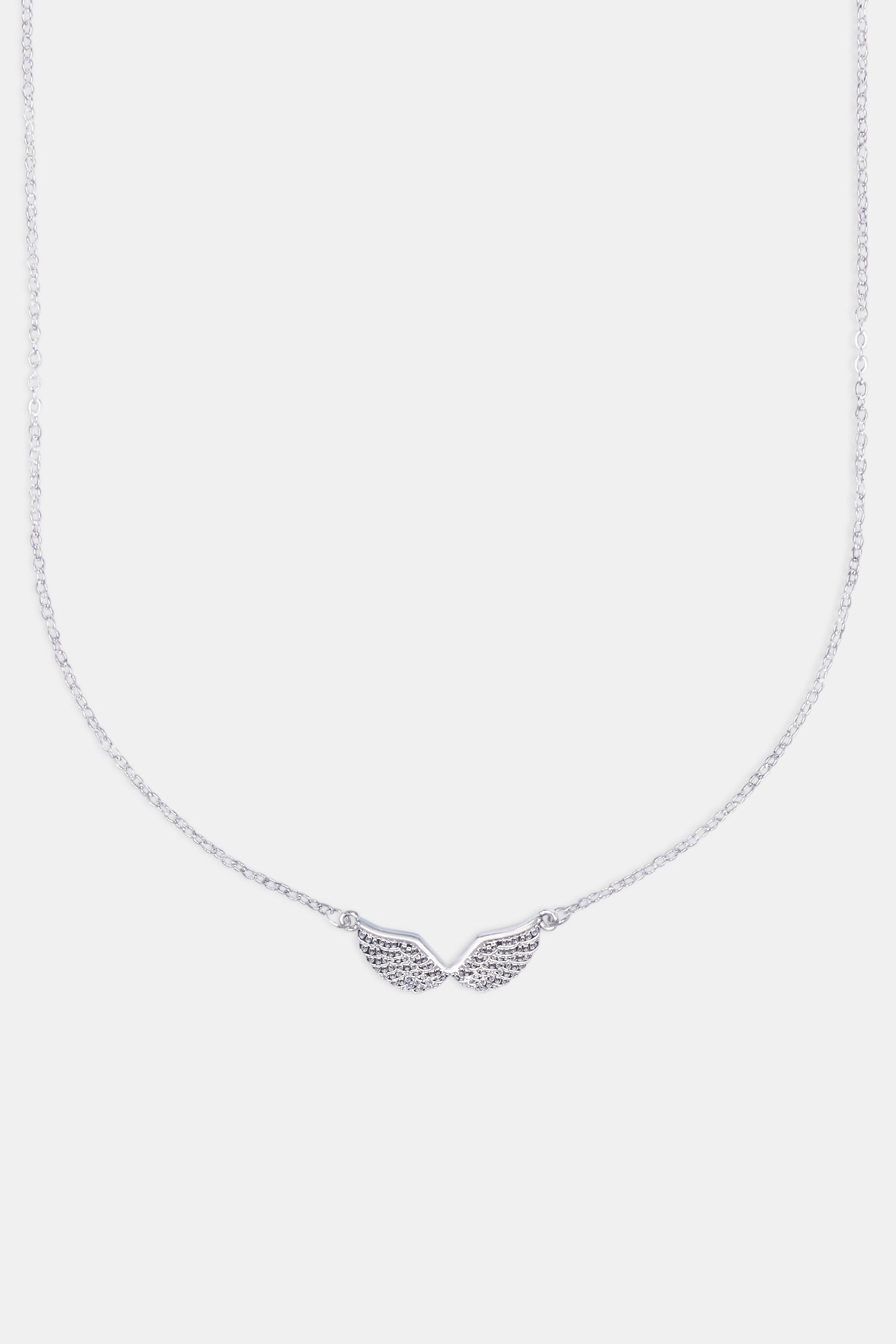Polished Angel Wings Necklace - White