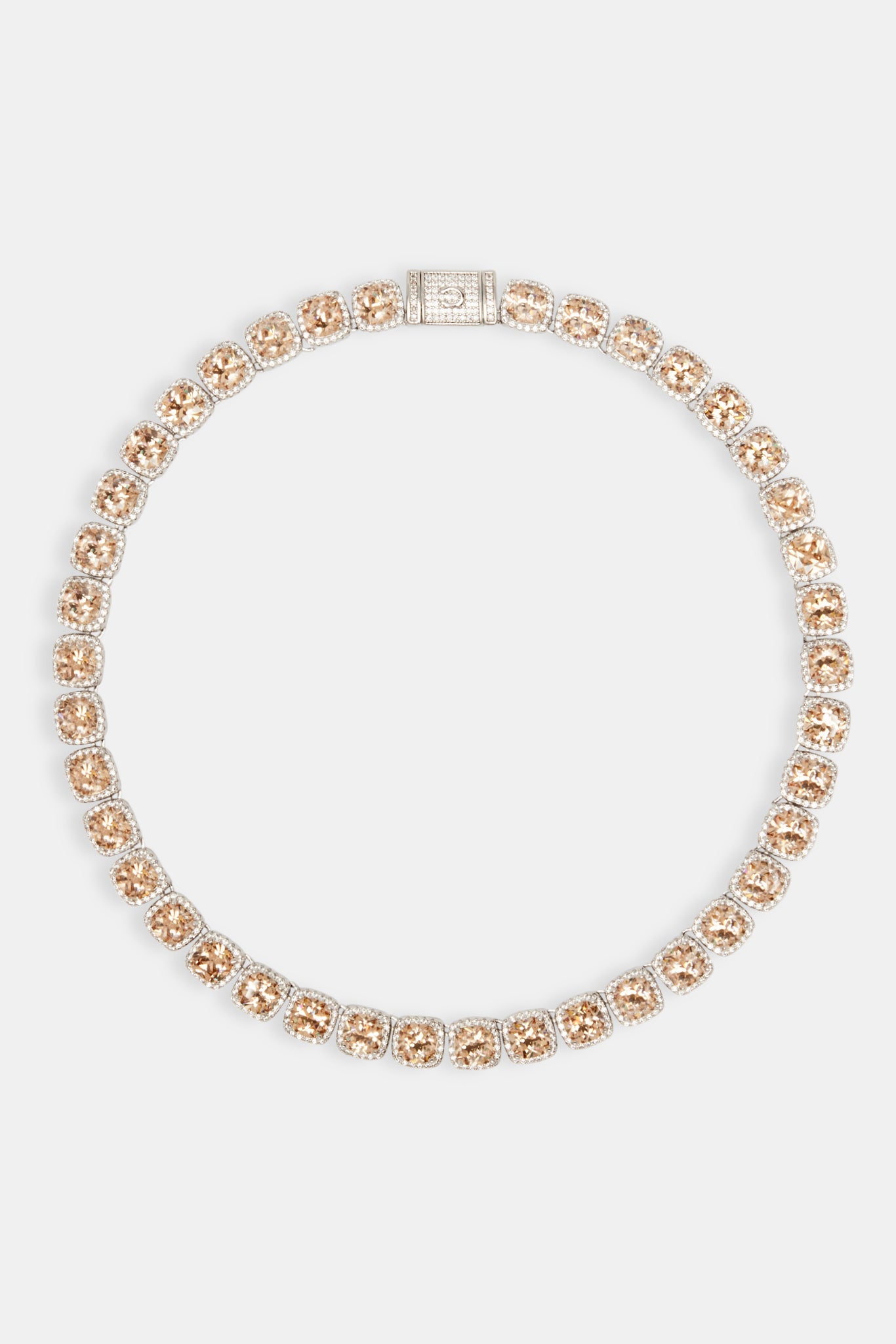 Iced Square Cluster Kette - Champagner
