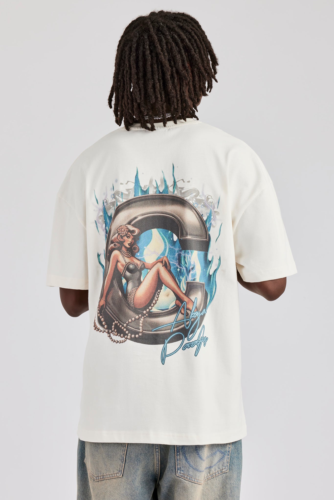 Heavyweight Washed C Graphic Oversized T-Shirt - Off White | Mens Tees ...