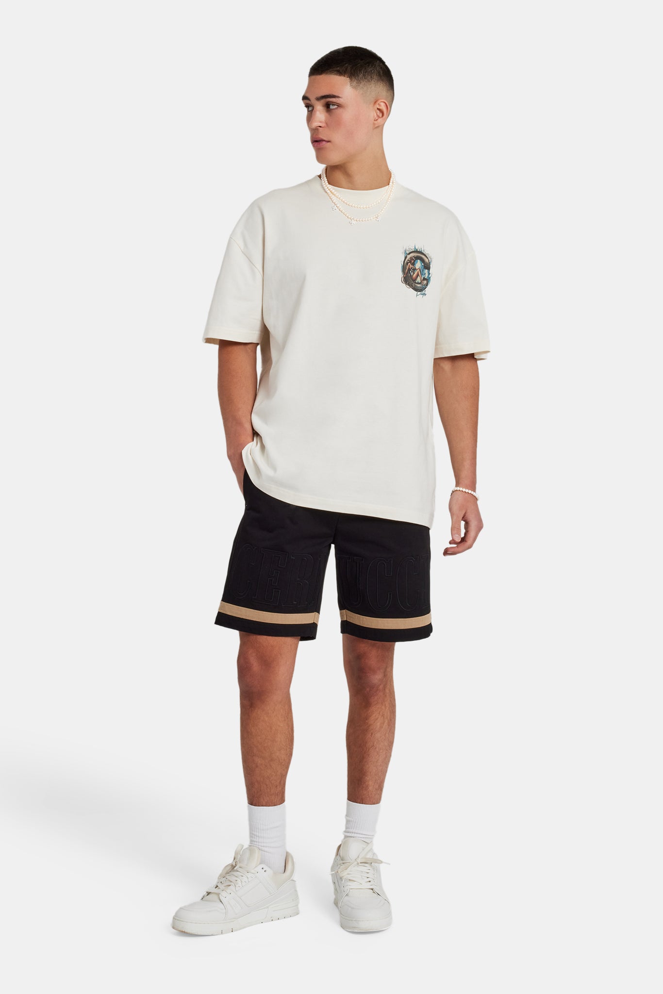 Heavyweight Washed C Graphic Oversized T-Shirt - Off White | Mens Tees ...