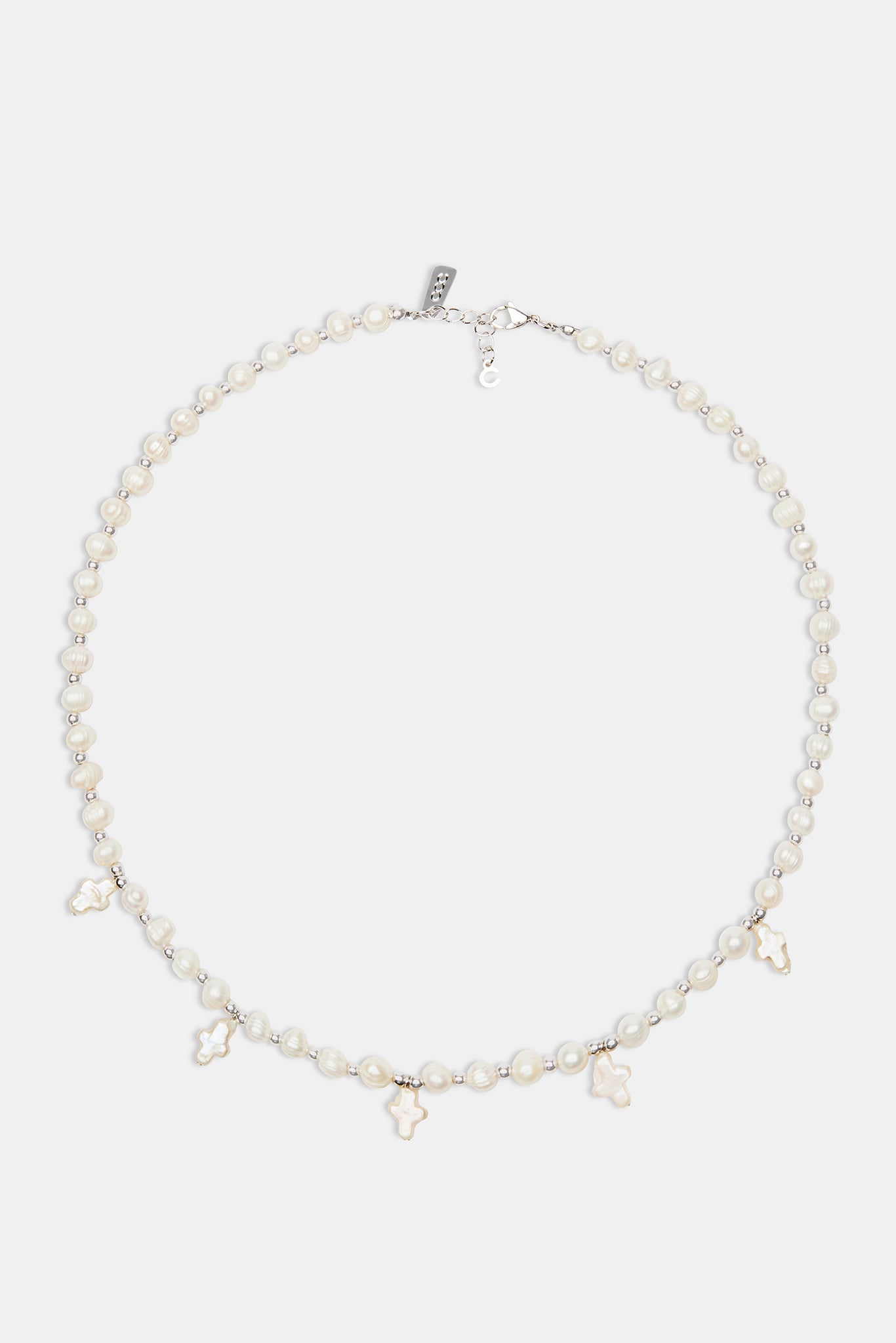 Süßwasserperlen-Kreuz-Halskette