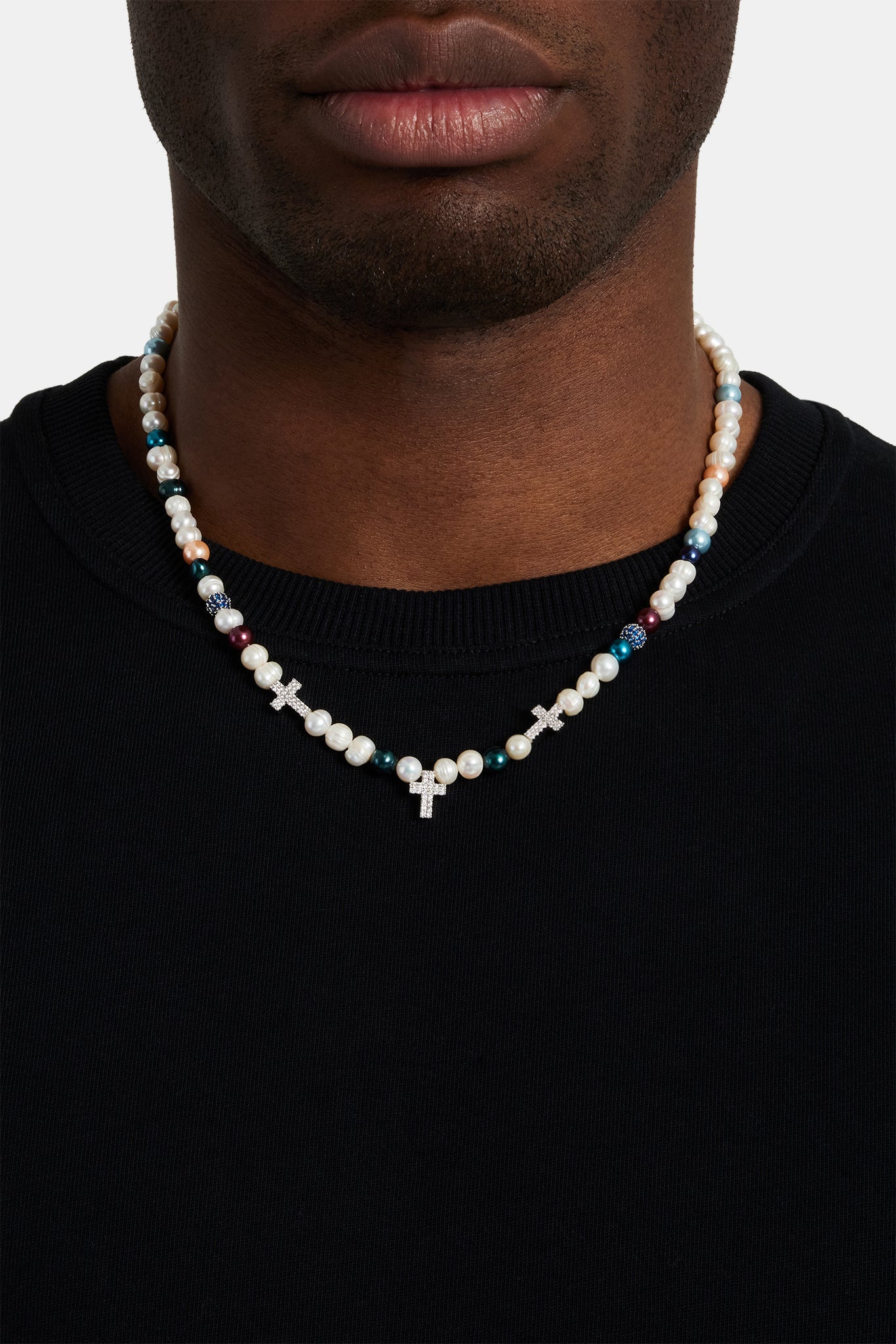 18K Solid Gold Necklace 8mm Natural Freshwater Pearl Bead O Chain - Foto 11